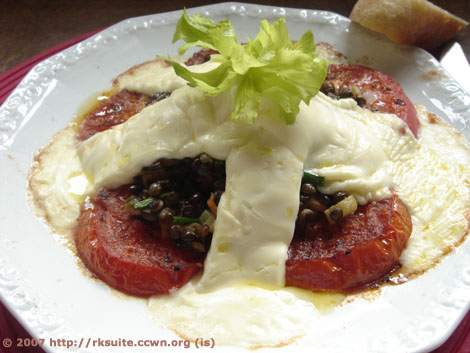 Linsensalat mit Feta-Tomaten